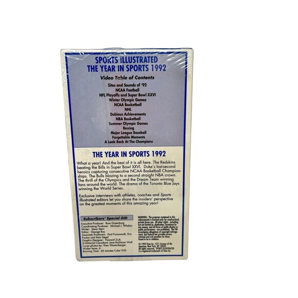 1992 Sports Illustrated VHS Vintage HBO Sports The Year In Sports Sealed - Picture 2 of 9